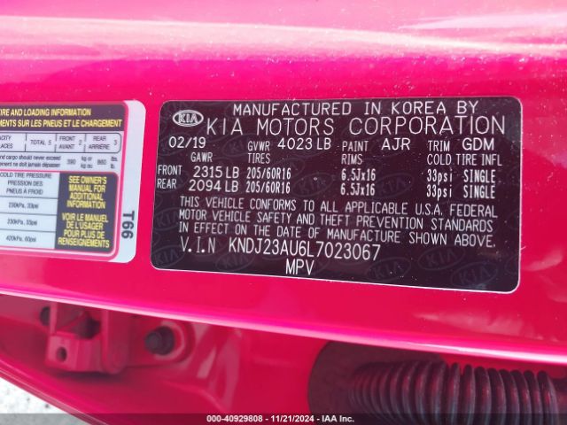 KNDJ23AU6L7023067 KIA SOUL LX