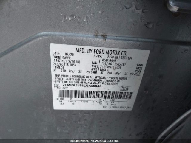 2FMPK3J96LBA89935 Ford EDGE SEL