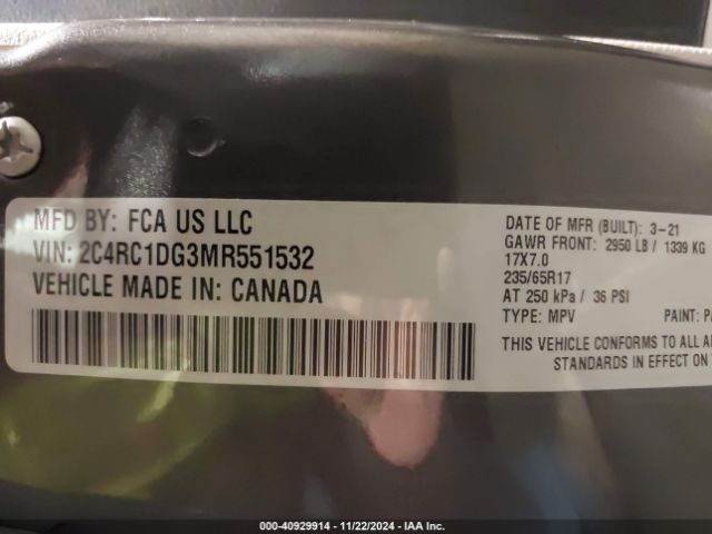2C4RC1DG3MR551532 Chrysler Voyager Lxi