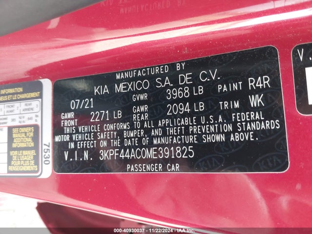 KIA FORTE GT 2021 3KPF44AC0ME391825 Image 9