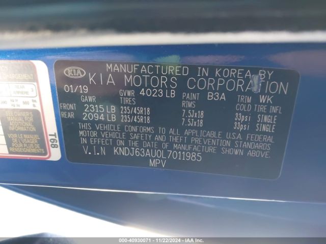 KNDJ63AU0L7011985 KIA Soul Gt-line