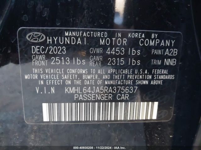 KMHL64JA5RA375637 Hyundai SONATA SEL
