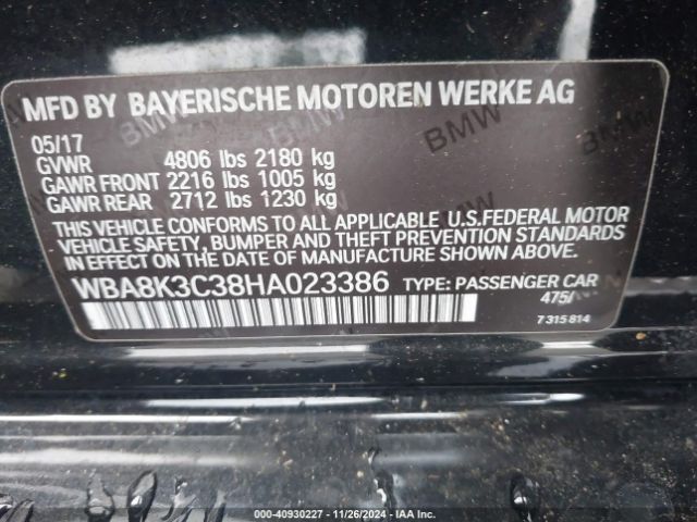WBA8K3C38HA023386 BMW 330i Xdrive