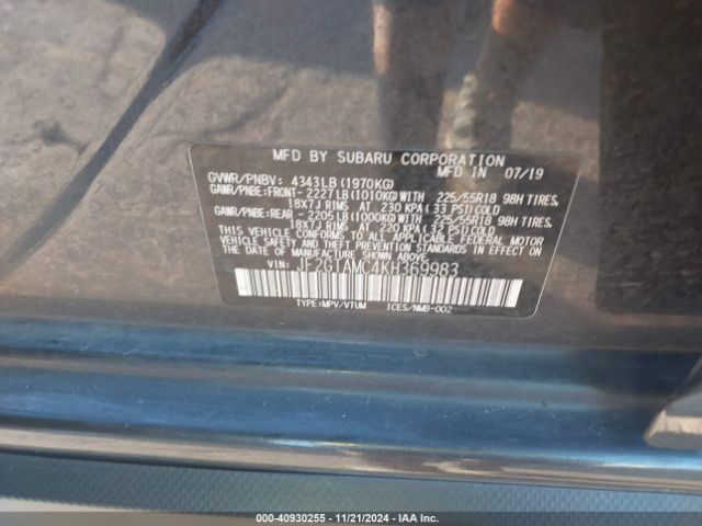 JF2GTAMC4KH369983 Subaru Crosstrek 2.0i Limited