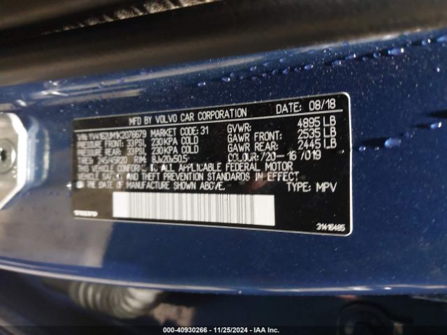 YV4162UM1K2076679 Volvo Xc40 T5 R-design