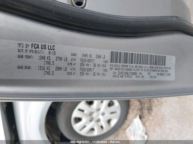 3C4PDCAB8JT490860 Dodge JOURNEY SE