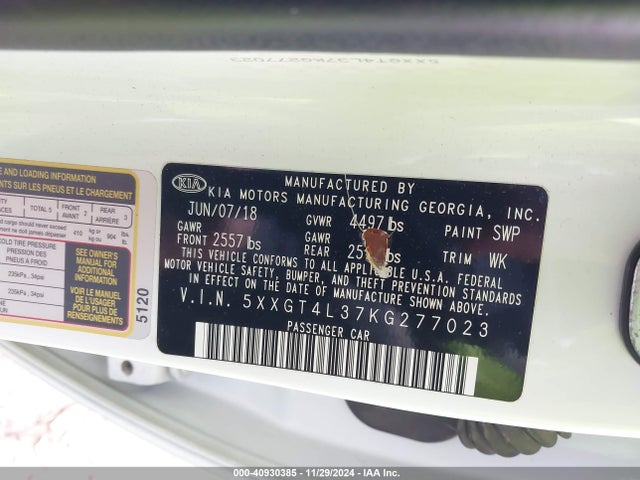 KIA Optima Lx 2019 5XXGT4L37KG277023 Image 9