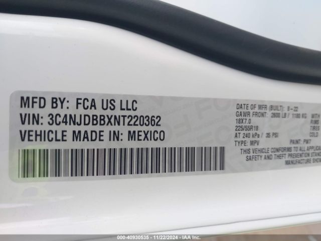 3C4NJDBBXNT220362 Jeep Compass Altitude 4x4