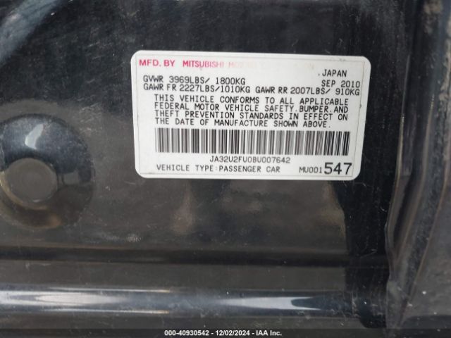 2011 MITSUBISHI LANCER JA32U2FU0BU007642 Photo 8