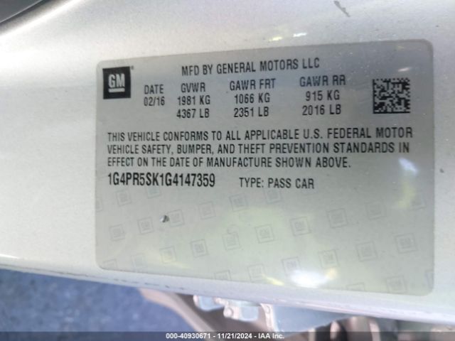 1G4PR5SK1G4147359 Buick Verano Convenience Group
