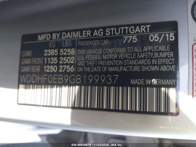 WDDHF0EB9GB199937 Mercedes-Benz E 250 Bluetec