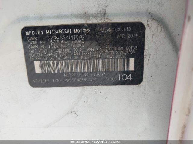 2018 MITSUBISHI MIRAGE G4 ML32F3FJ8JHF13837 Photo 8