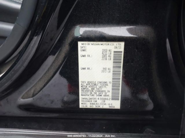 1N4AL3AP2FC430862 Nissan Altima 2.5 Sl