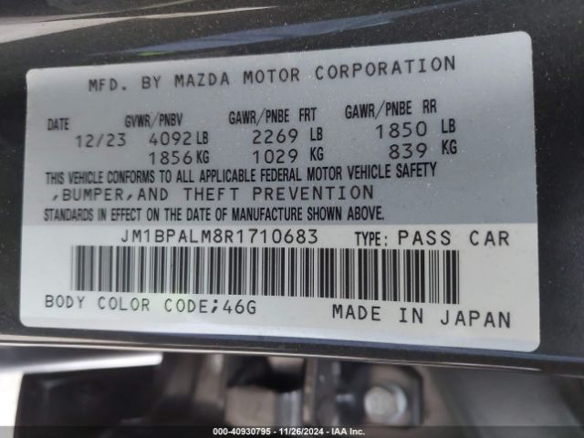 JM1BPALM8R1710683 Mazda Mazda3 2.5 S Preferred