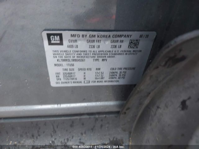 KL79MRSL1MB045561 Chevrolet Trailblazer Awd Lt