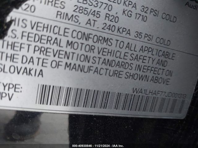 WA1LHAF77JD001313 Audi Q7 2.0t Premium