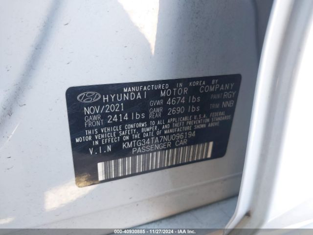 KMTG34TA7NU096194 Genesis G70 2.0t Rwd