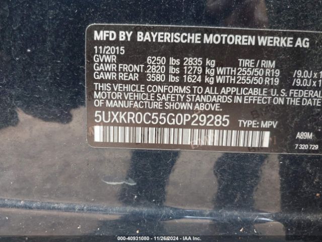 5UXKR0C55G0P29285 BMW X5 Xdrive35i