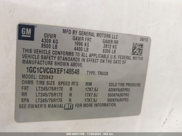 1GC1CVCGXEF148548 Chevrolet Silverado 2500hd Work Truck