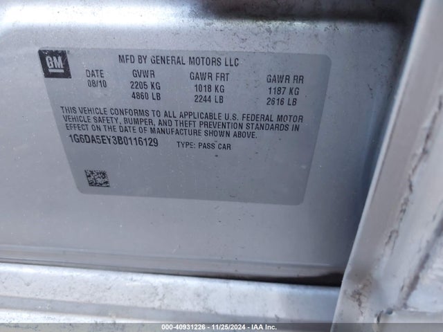 2011 CADILLAC CTS 1G6DA5EY3B0116129 Photo 8