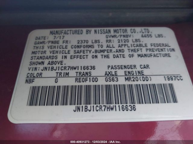 JN1BJ1CR7HW116636 Nissan Rogue Sport S