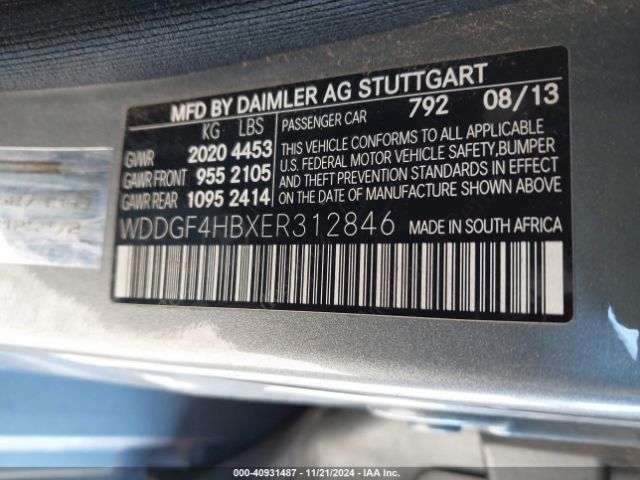 WDDGF4HBXER312846 Mercedes-Benz C 250 Luxury/sport