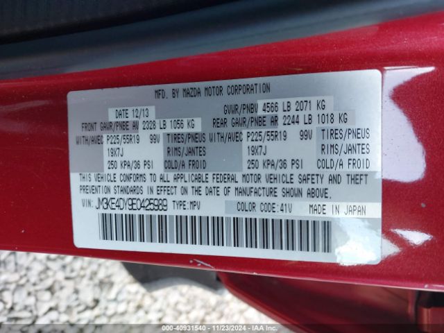 JM3KE4DY9E0425989 Mazda Cx-5 Grand Touring
