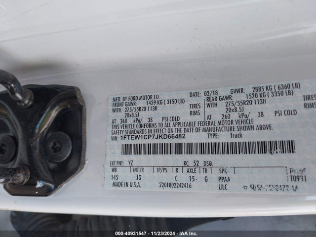 Ford F-150 Xl 2018 1FTEW1CP7JKD66482 Image 9