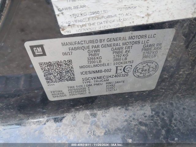 1GCVKNEC1HZ400320 Chevrolet Silverado 1500 Ls/wt
