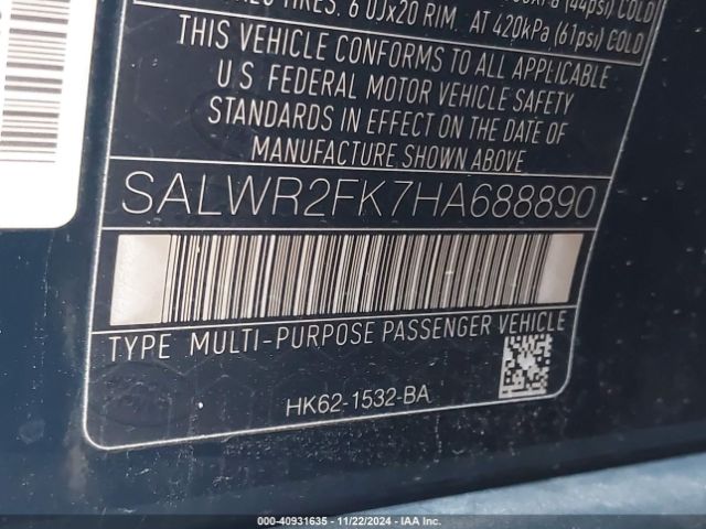 SALWR2FK7HA688890 Land Rover Range Rover Sport 3.0l V6 Turbocharged Diesel Hse Td6
