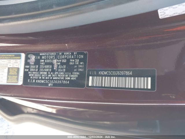 KNDMC5C10J6397864 KIA SEDONA EX