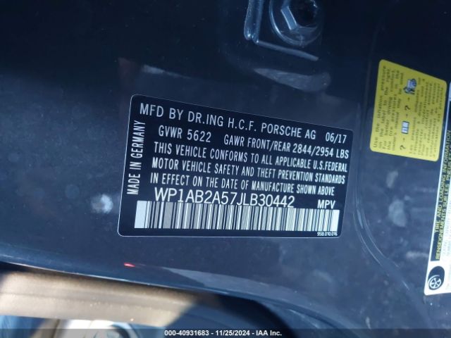 WP1AB2A57JLB30442 Porsche MACAN S
