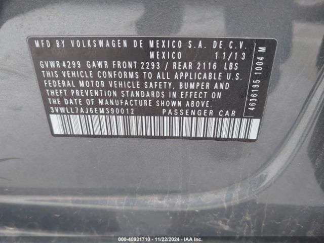 3VWLL7AJ6EM390012 Volkswagen Jetta 2.0l Tdi