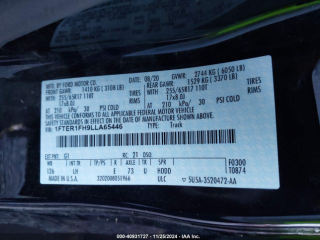 1FTER1FH9LLA65446 Ford RANGER XL