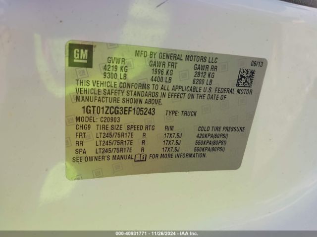 1GT01ZCG3EF105243 GMC Sierra 2500hd Work Truck
