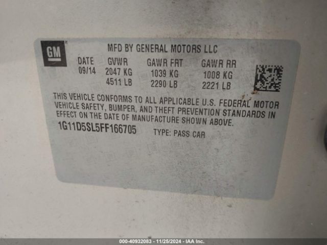 1G11D5SL5FF166705 Chevrolet MALIBU 2LT