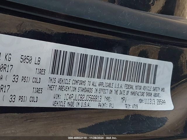 1C4PJLCB2JD566813 Jeep Cherokee Latitude Fwd