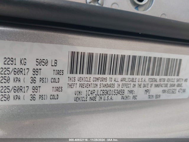Jeep Cherokee Latitude 2019 1C4PJLCB3KD153459 Image 9