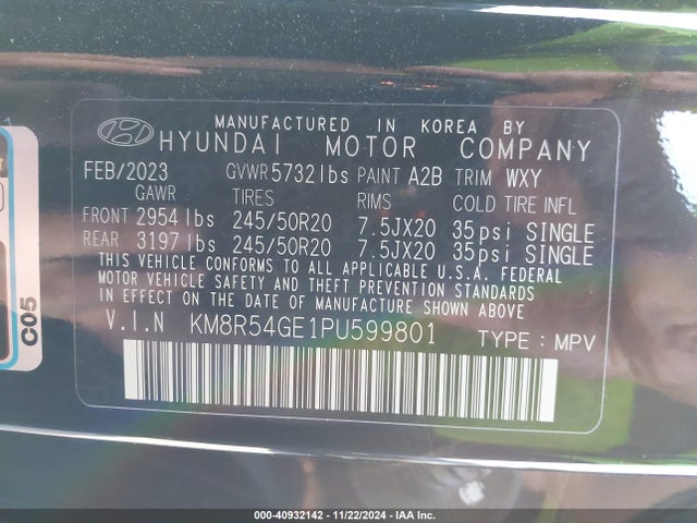 Hyundai Palisade Limited 2023 KM8R54GE1PU599801 Image 9