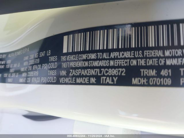 ZASPAKBN7L7C89672 Alfa Romeo Stelvio Ti Awd