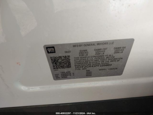1GYFZCR41PF105803 Cadillac Xt4 Fwd Premium Luxury