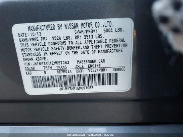JN1BV7AR1EM697083 Infiniti Q50 Premium