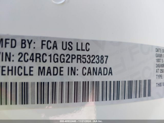2C4RC1GG2PR532387 Chrysler Pacifica Limited