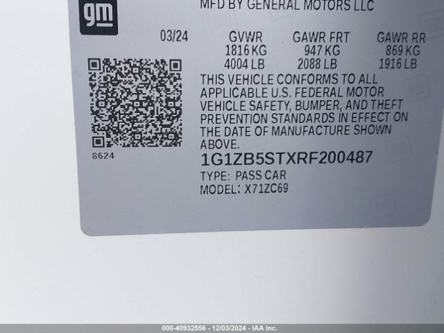 1G1ZB5STXRF200487 Chevrolet Malibu Fwd Ls