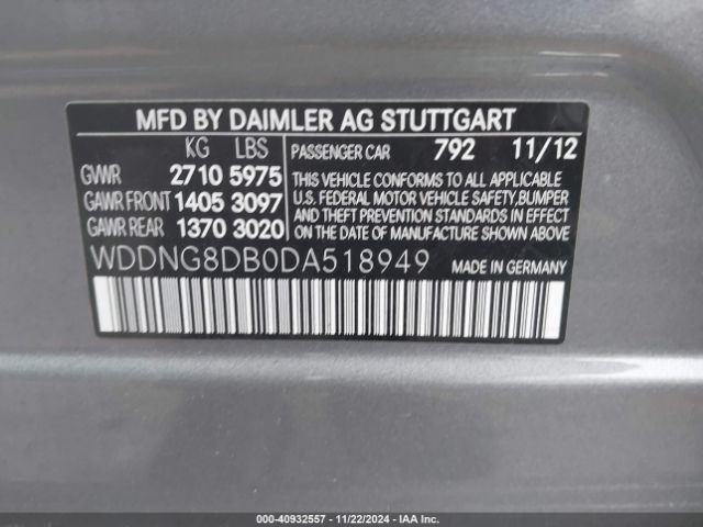 2013 MERCEDES-BENZ S 350 BLUETEC WDDNG8DB0DA518949 Photo 8