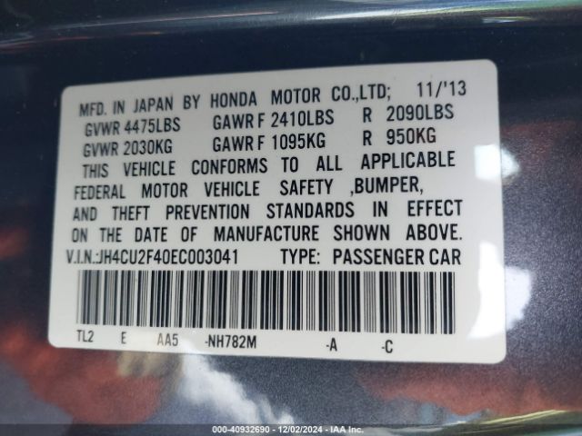 JH4CU2F40EC003041 Acura Tsx 2.4