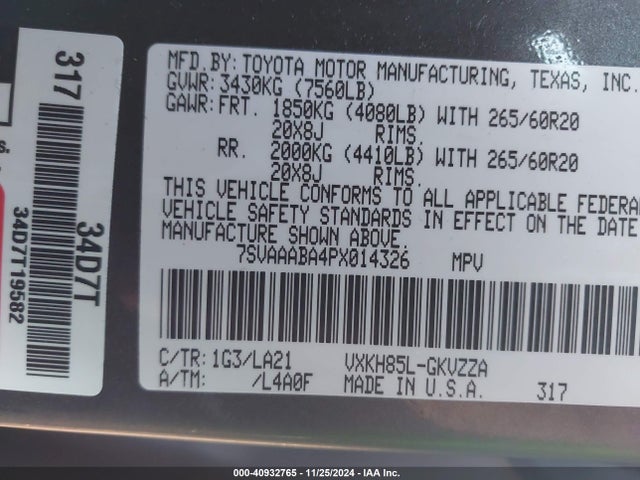Toyota Sequoia Platinum 2023 7SVAAABA4PX014326 Image 9