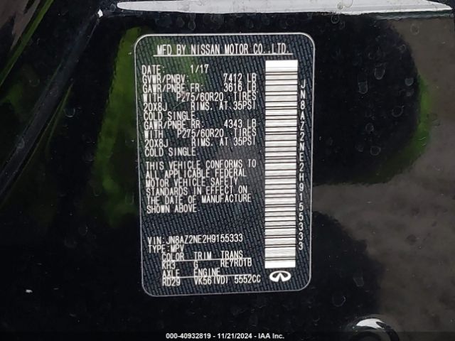 JN8AZ2NE2H9155333 Infiniti QX80