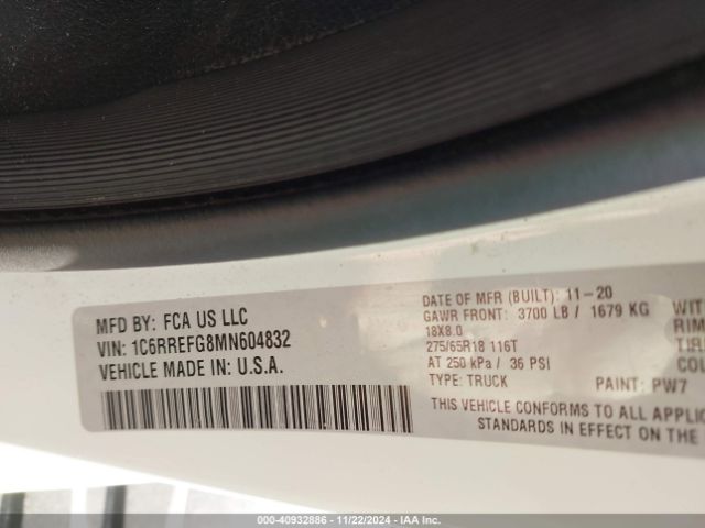 1C6RREFG8MN604832 RAM 1500 Lone Star  4x2 5'7 Box
