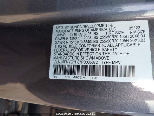 Honda Pilot Awd Elite 2023 5FNYG1H87PB035872 Image 9